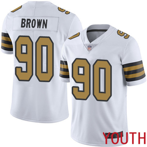 New Orleans Saints Limited White Youth Malcom Brown Jersey NFL Football 90 Rush Vapor Untouchable Jersey